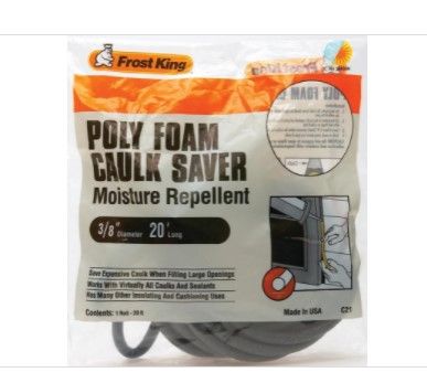 Photo 1 of Poly Foam Caulk Saver - .37 Dia. X 20 Ft. (count of 12 items in the box)