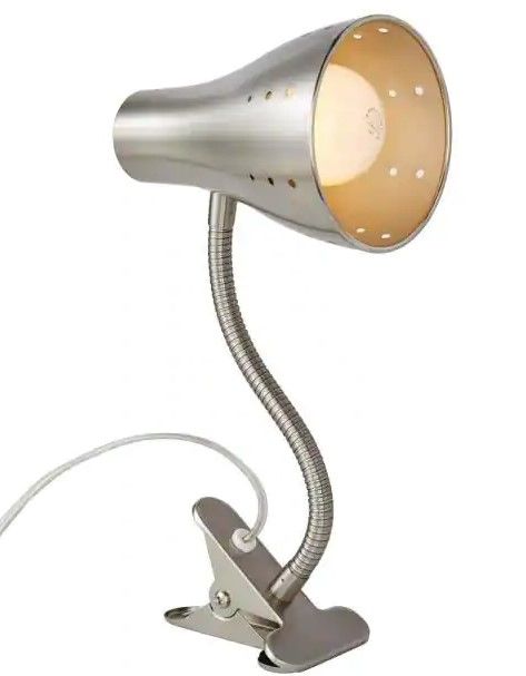 Photo 1 of Hampton Bay
13-7/8 in. Satin Chrome Clip Lamp