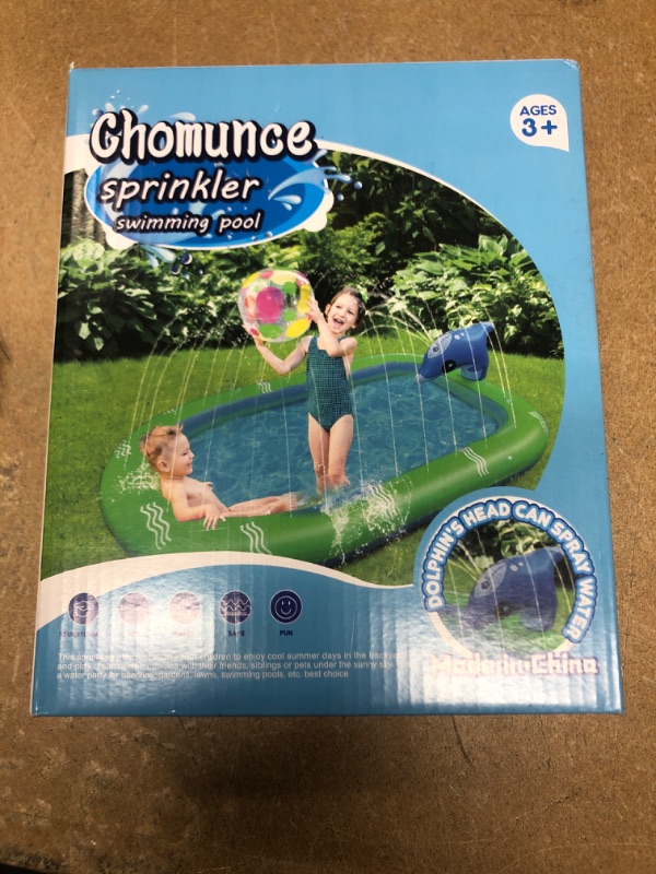 Photo 2 of Chomunce Splash Pad for Kids Inflatable Sprinkler Pool 