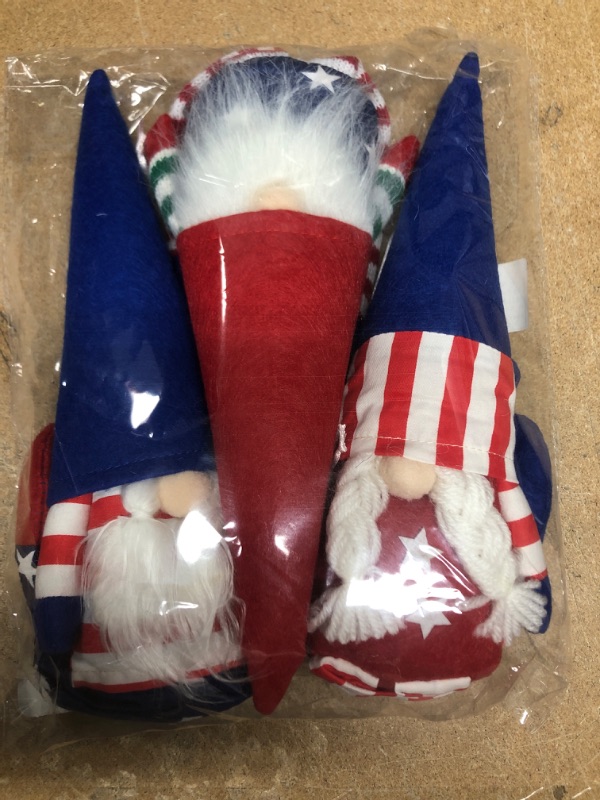 Photo 2 of  Patriotic Gnome 4th of July Decorations,3PCS Handmade Plush Doll Gifts 