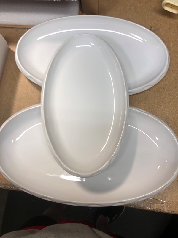 Photo 2 of  Serving Platters Large Serving Trays, 12/14/15.5 Inches White Porcelain Oval Serving Platter