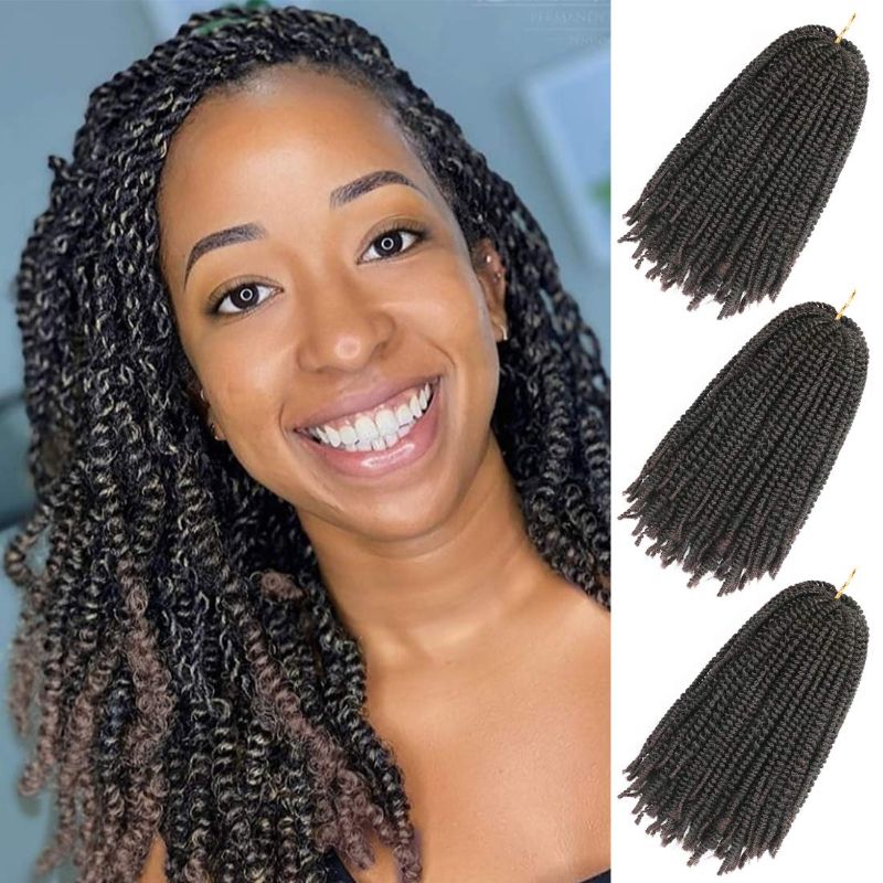 Photo 1 of Nubian Twist Braiding Hair Marley Hair Spring Twist Crochet Hair for Butterfly Locs Crochet Braids Nubian Silk Twist Hair (T99J,8inch)
