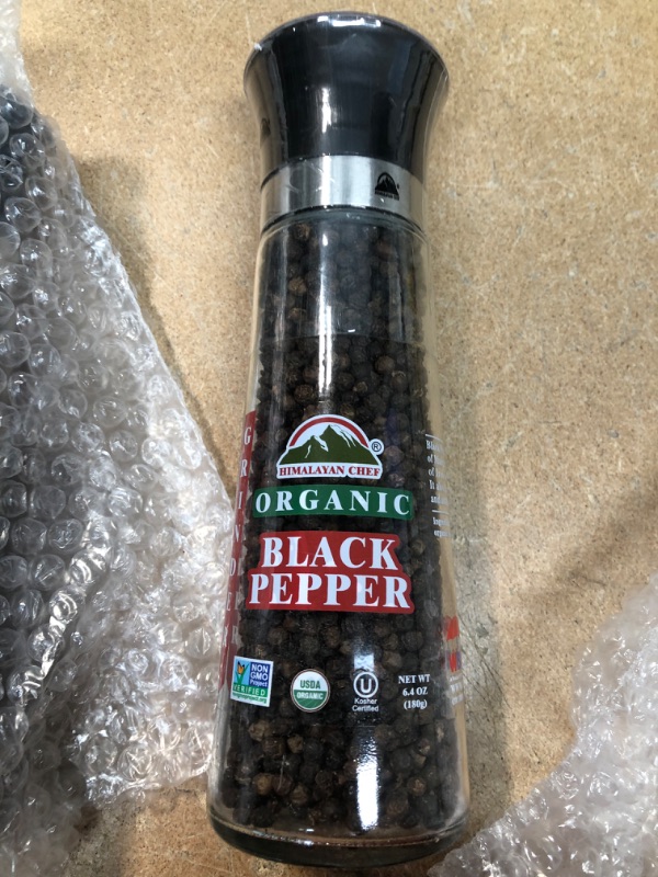 Photo 3 of **BEST BY 08-2024**Himalayan Chef Organic Black Pepper Refillable Glass Grinders, 6.40 ounces
2-PACK
