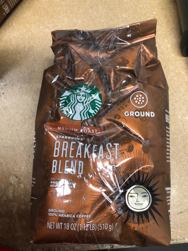 Photo 2 of **BEST BY 03-17-2022**Starbucks Breakast Blend Medium Roast Ground Coffee, 18 Ounce-Pack of 2