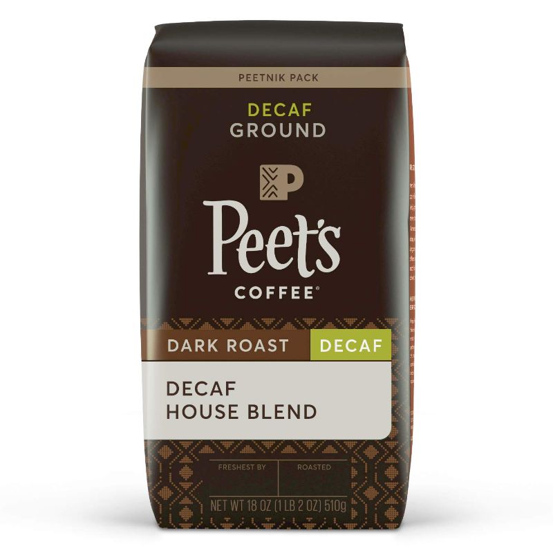 Photo 1 of **BEST BY 03-17-22**Peet's Coffee, Dark Roast Decaffeinated Ground Coffee - Decaf House Blend 18 Ounce Bag