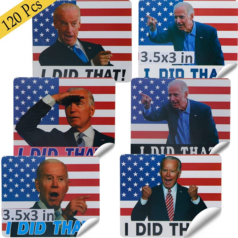 Photo 1 of 120Pcs I Did That Biden Stickers and ,Lets Go Brandon Stickers, Funny Joe Biden I Did That , Large Size, High, Waterproof, Any Smooth Surface
