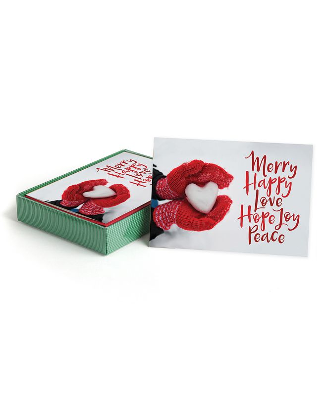 Photo 1 of Masterpiece Studios Greeting Cards - Red 'Merry Happy Love' Snow Heart Holiday Notecard Set
18 cards