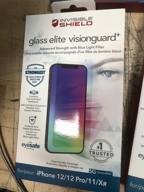 Photo 2 of ZAGG InvisibleShield Glass Elite VisionGuard- for iPhone 12 Pro, iPhone 12, iPhone 11, iPhone XR - Impact Protection, Scratch Resistant, Fingerprint Resistant, clear (200106669)
