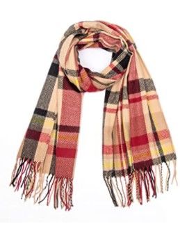 Photo 1 of Wander Agio Womens Winter Head Hair Wraps Infinity Circle Scarves Warm Plaid Scarf-
BLACK PURPLISH RED 20; ROSE RED
