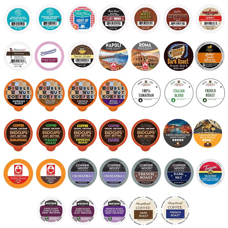 Photo 1 of BEST BY 03/15/2022
SOLD AS IS; NO REFUNDS/NO RETURNS
Perfect Samplers Dark Roast Coffee Pod Variety Pack - Pack for Keurig K Cups Coffee Makers, Bold 40 Count
