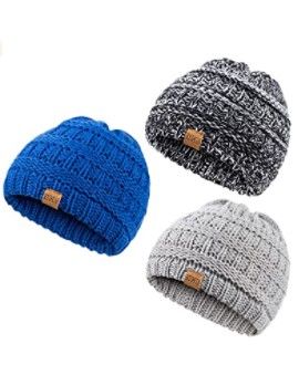 Photo 1 of REDESS Baby Kids Winter Warm Hats, Infant Toddler Children Beanie Knit Cap Girls Boys - 3 PACK 3-5T
