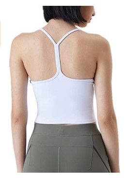 Photo 1 of Spobert Sports Bras for Women, Padded Strappy Athletic Workout Gym Camisole Sports Shirts Tank Tops with Built in Bra - SMALL
