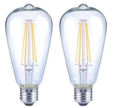 Photo 1 of 75-Watt Equivalent ST19 Antique Edison Dimmable CEC Clear Glass Filament Vintage Style LED Light Bulb Daylight (4 packs of 2)
