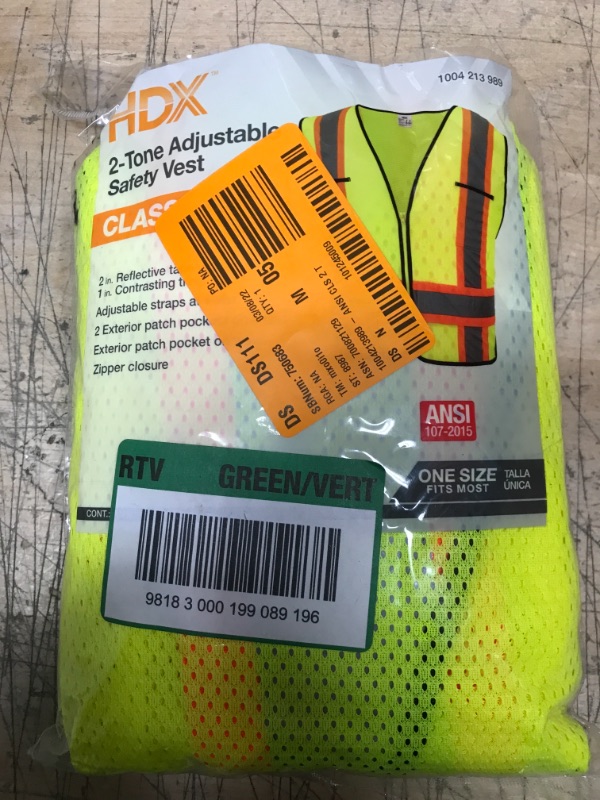 Photo 2 of HDX
Hi Visibility 2-Tone Class 2 Reflective Safety Vest - ONE SIZE FITS MOST