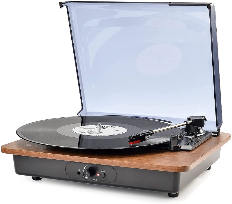 Photo 1 of Vinyl Record Player Bluetooth Turntable with Speakers Vintage Record Players Phonograph Support 3-Speed Wireless RCA Output AUX Headphone Input Portable Lightweight USB Charge Come with RCA Cable