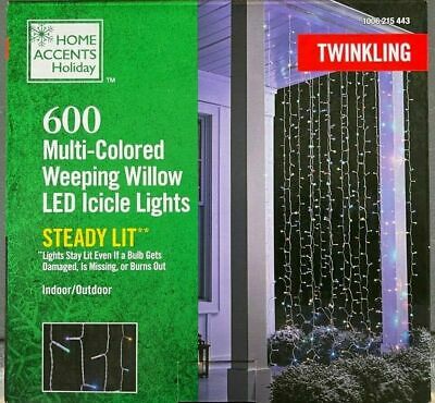 Photo 1 of HOME ACCENTS HOLIDAY 600 Weeping Willow Micro Fairy MULTICOLOR LED ICICLE LIGHTS
