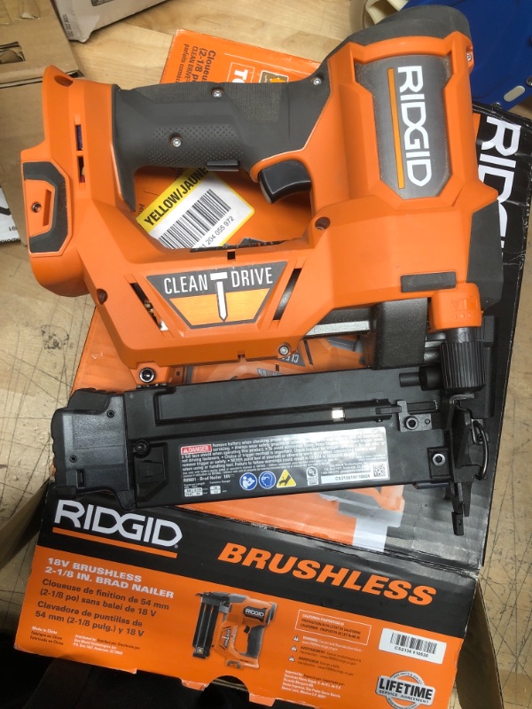 Photo 3 of 18V Brushless Cordless 18-Gauge 2-1/8 in. Brad Nailer (Tool Only) with CLEAN DRIVE Technology
