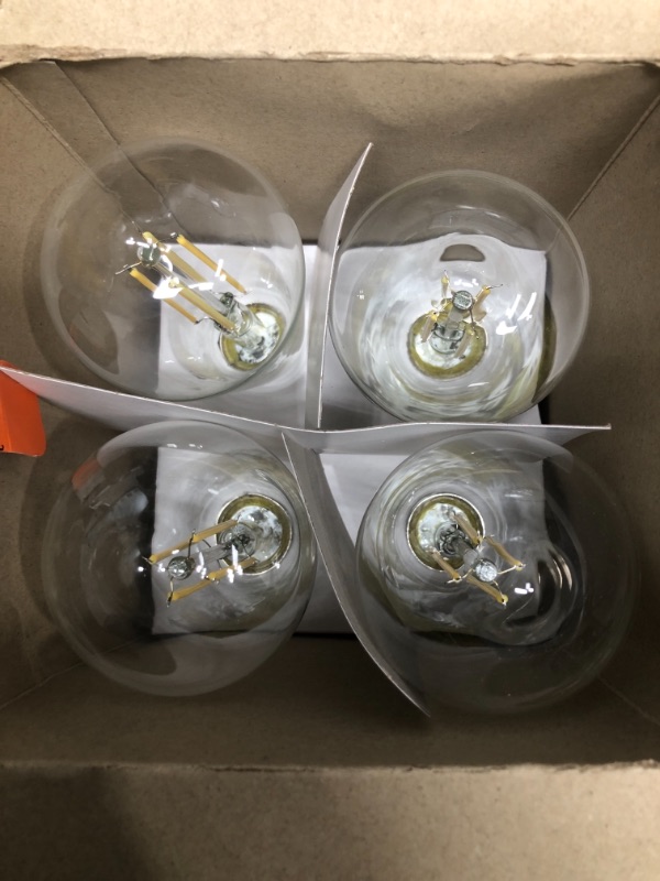 Photo 3 of 60-Watt Equivalent ST19 Dimmable Straight Filament Clear Glass Vintage Edison LED Light Bulb, Soft White (4-Pack)
