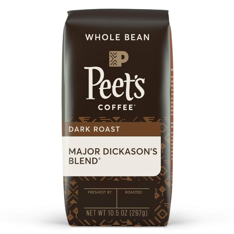 Photo 1 of ( freshest by date: 3/10/22 ) **NON REFUNDABLE** Peet's Coffee, Dark Roast Whole Bean Coffee - Major Dickason's Blend 10.5 Ounce Bag ( 2 bags )
