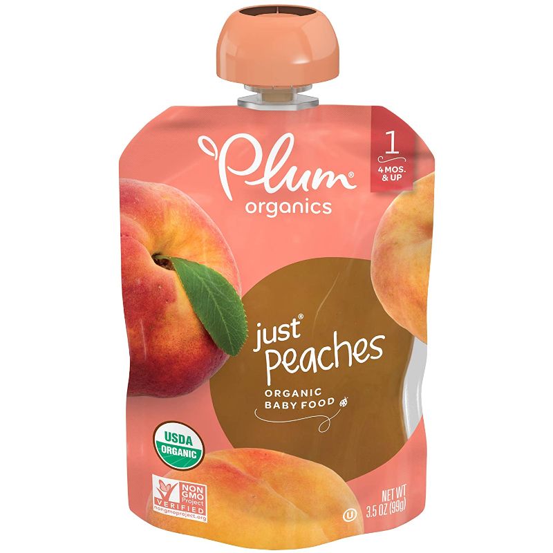 Photo 1 of **NON REFUNDABLE** expire date:7/26/2022 Plum Organics Baby Food Pouch | Stage 1 | Peach Puree | 3.5 Ounce | 6 Pack | Fresh Organic Food Squeeze | For Babies, Kids, Toddlers ( 2 packs of 6 )
