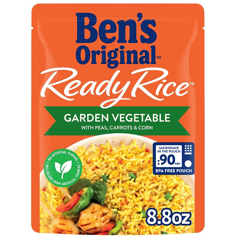 Photo 1 of **best by date:4/2022**NON REFUNDABLE** BEN'S ORIGINAL Ready Rice Pouch Garden Vegetable Rice, 8.8 Ounce (Pack of 12)
