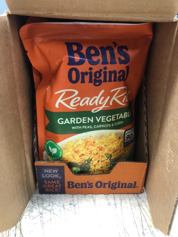 Photo 2 of **best by date:4/2022**NON REFUNDABLE** BEN'S ORIGINAL Ready Rice Pouch Garden Vegetable Rice, 8.8 Ounce (Pack of 12)
