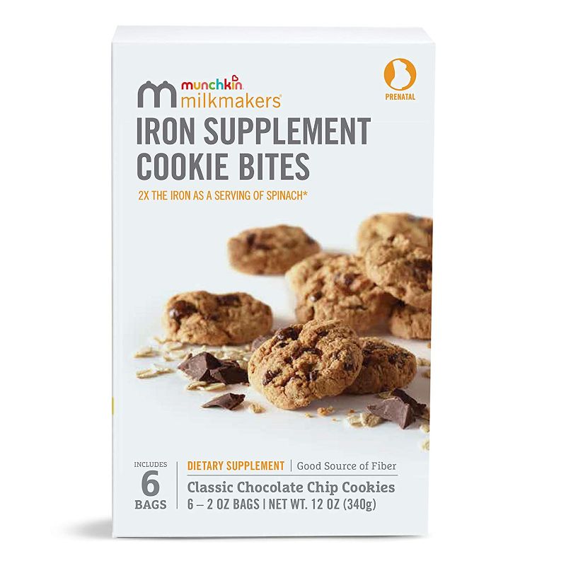 Photo 1 of **expire date:4/12/2022**NON REFUNDABLE** Munchkin Milkmakers Prenatal Iron Supplement Cookie Bites, Chocolate Chip, 6 Pack
