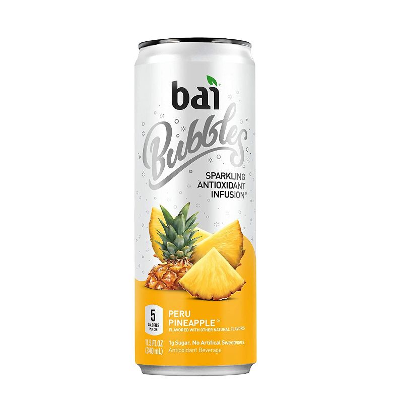 Photo 1 of **best by date:4/30/22**NON REFUNDABLE** Bai Bubbles Peru Pineapple, Sparkling Antioxidant Infused Beverage, 11.5 Fluid ounce can
