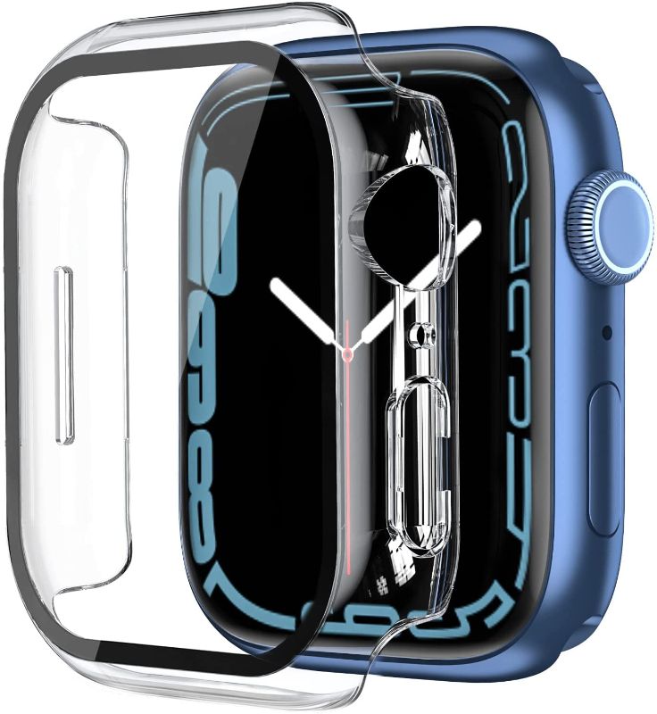 Photo 1 of 2 Pack Case Built in Tempered Glass Screen Protector Compatible with Apple Watch Series 7 45mm, 2 packs 