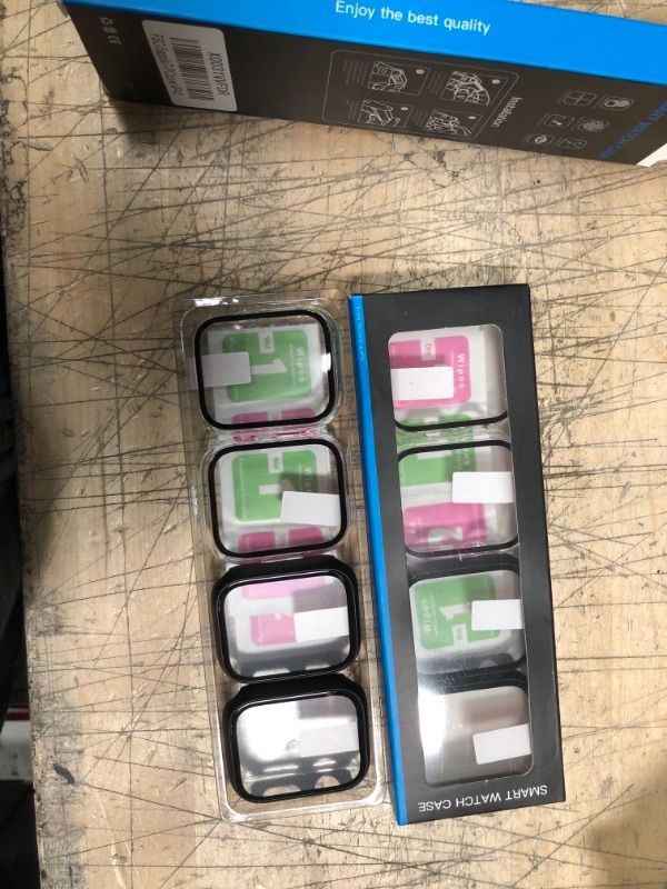 Photo 1 of 2 Pack Case Built in Tempered Glass Screen Protector Compatible with Apple Watch Series 7 45mm, 2 packs 