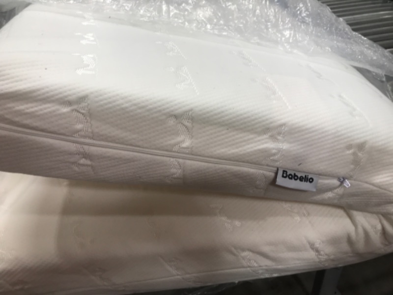 Photo 2 of BABELIO Premium Memory Foam Crib Mattresses, 2-Stage, Cool Gel, with Waterproof Lining & Removable Mattress Cover, for Standard Crib & Toddler Bed
