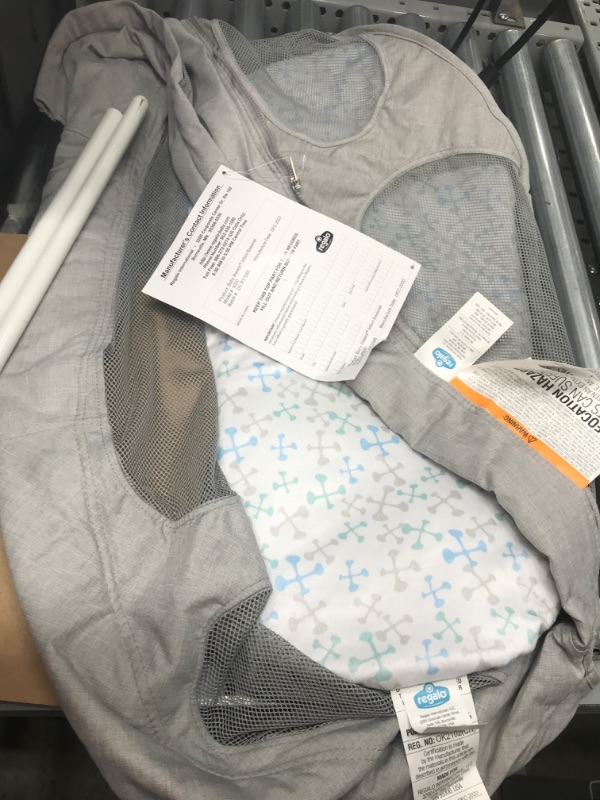 Photo 2 of **MISSING PARTS** Baby Basics™ Infant Bassinet, Gray, Portable and Collapsible, Includes Padded Insert, Breathable Design
