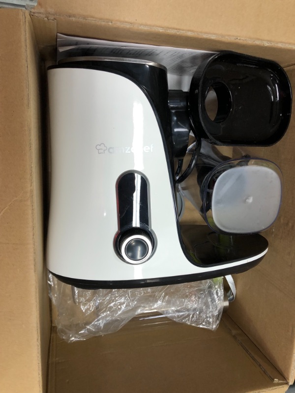 Photo 2 of ***PARTS ONLY*** 
Juicer Machines,AMZCHEF Slow Masticating Juicer Extractor, Cold Press Juicer with Two Speed Modes, 2 Travel bottles(500ML),LED display, Easy to Clean Brush & Quiet Motor for Vegetables&Fruits,Gray
