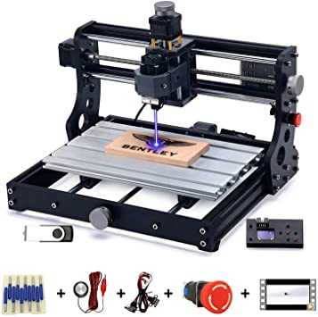 Photo 1 of Kocriz 2 in 1 CNC 3018 Pro Router Machine with 5.5W Laser, Desk Top Mini CNC Wood Router Kits, 3 Axes with Knobs Engraving Milling Machine Cutting Acrylic Plastics Soft Metal Resin Carving Arts Crafts
