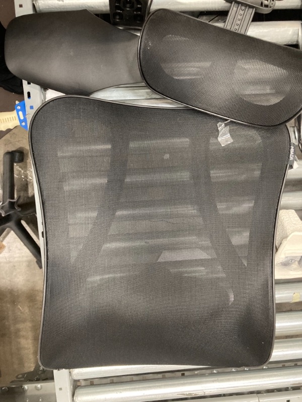 Photo 3 of **incomplete** Hbada Office Chair, Desk Chair, Fixed Armrest, Movable Headrest, Lower Back Pain, Lumbar Support, High Back, Mesh, Approx. 125 Degree Reclining, Footrest, Breathable, 360 Degree Rotation, Seat Lift, Steel Base, Silent PU Casters
