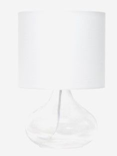 Photo 1 of Simple Designs Clear and White Table Lamp with Fabric Shade