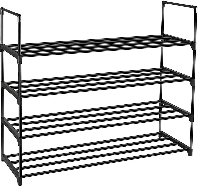 Photo 1 of **PARTS ONLY , INCOMPLETE*MISSING HARDWARE**
DazHom 4-Tier Shoe Rack, Shoe Racks Storage Organizer Closet, Metal Cabinet Stackable Shoe Rack Tower, Space Saving Organizer Shoe Shelf Durable Holds 20 Pairs, Black
