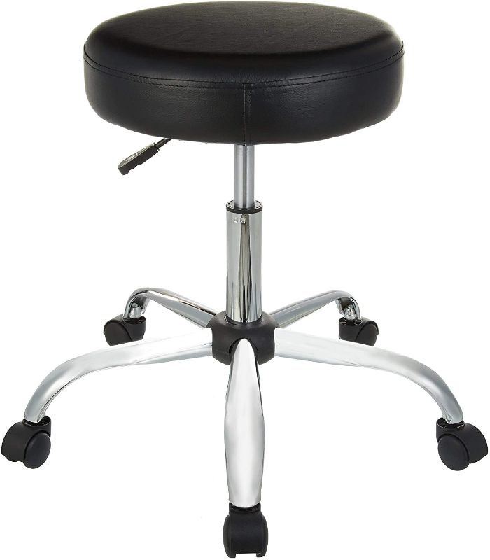 Photo 1 of **HARDWARE INCOMPLETE**
Amazon Basics Multi-Purpose Drafting Spa Bar Stool with Wheels - Black
