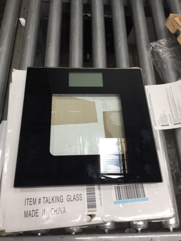 Photo 2 of  Glass Digital Scale, Talking Bathroom Scale Visual & Voice Display Scale - 500 Pounds Max Weight - Wide Width Tamper Glass-Large LCD Display-Tap Auto On 