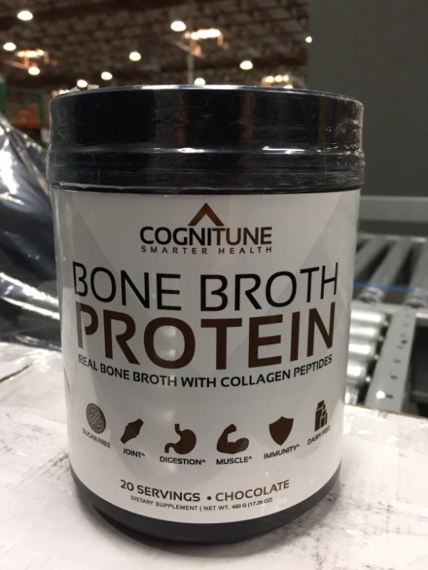 Photo 2 of *expiration date: 11/2023
COGNITUNE Bone Broth Protein Powder with Organic Turmeric & Collagen Peptides, Unflavored, 22g Protein, 20 Servings
