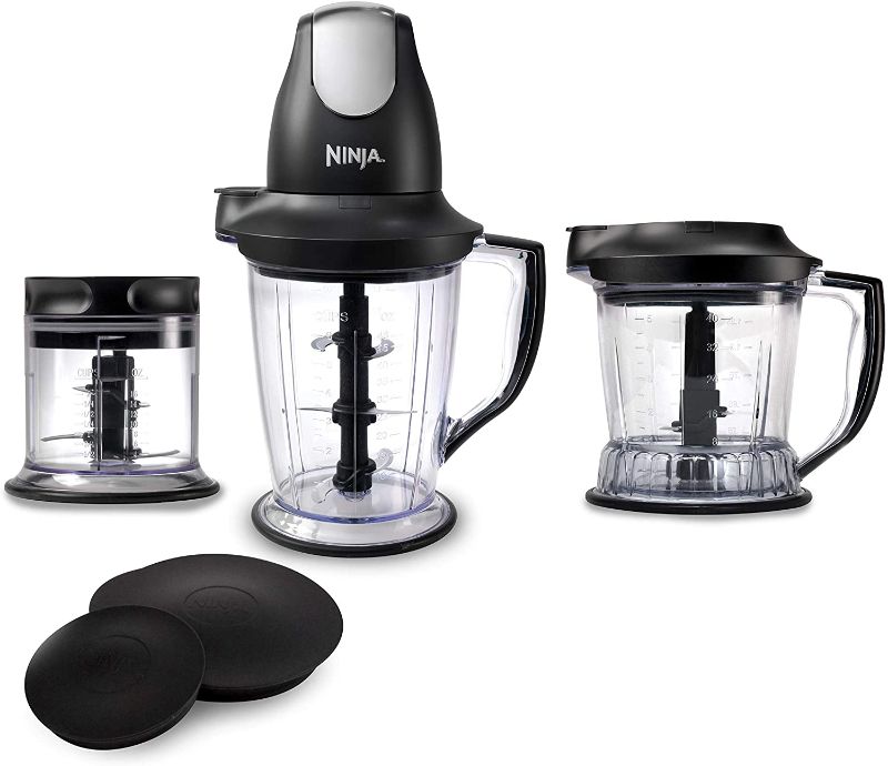 Photo 1 of NON-FUNCTIONAL//MISSING PARTS: Ninja QB1004 Blender/Food Processor with 450-Watt Base, 48oz Pitcher, 16oz Chopper Bowl, and 40oz Processor Bowl for Shakes, Smoothies, and Meal Prep
