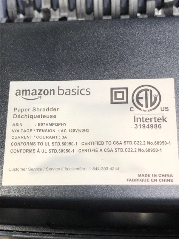 Photo 3 of Aurora AU1230XA Anti-Jam 12-Sheet Crosscut Paper and Credit Card Shredder with 5.2-gallon Wastebasket
