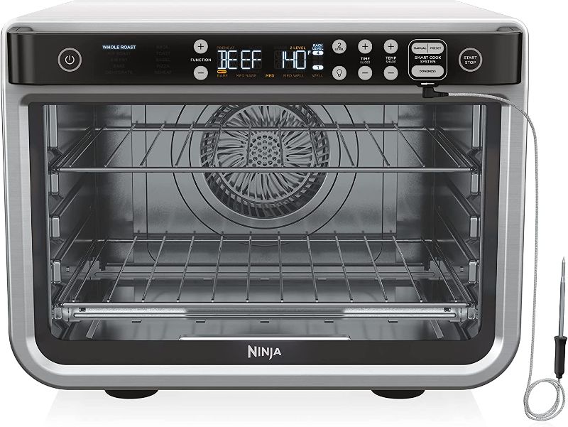 Photo 1 of Ninja DT251 Foodi 10-in-1 Smart XL Air Fry Oven, Bake, Broil, Toast, Air Fry, Roast, Digital Toaster, Smart Thermometer, True Surround Convection up to 450°F, includes 6 trays & Recipe Guide, Silver
