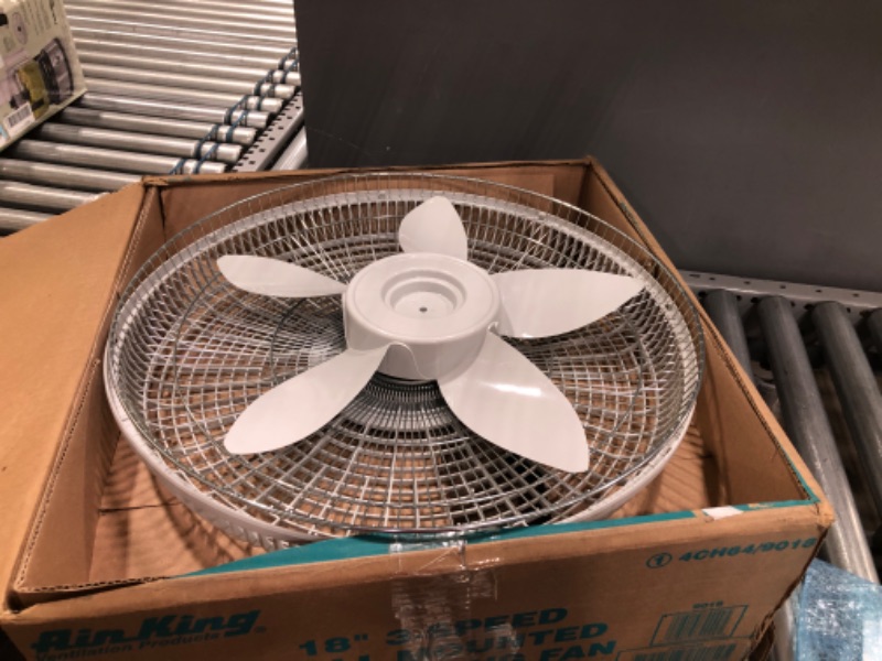 Photo 3 of 18" Wall Mount Fan, Oscillating, 3 Speeds, 120VAC
