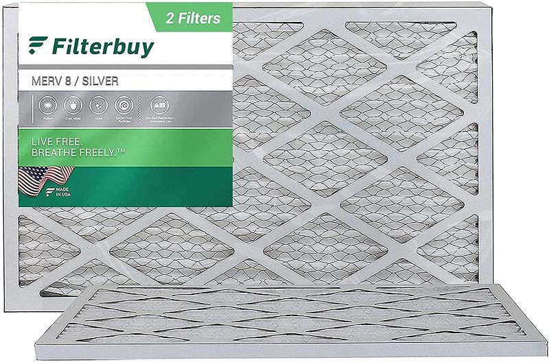 Photo 1 of 16x25x1 Air Filter MERV 8, Pleated HVAC AC Furnace Filters (2-Pack)