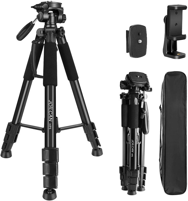 Photo 1 of   JOILCAN 75” Camera Tripod for Canon Nikon DSLR