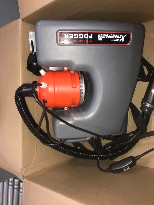 Photo 2 of 110-Volt Electric Backpack Fogger Machine Disinfectant Corded Mist Blower Sprayer Particle 0-50?m/Mm W/ Hose and Nozzle