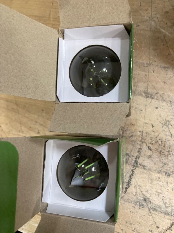 Photo 2 of Feit Electric A19/TG/LED 40W Equivalent 4.5 Watt Dimmable Filament Clear Glass A19 LED Light Bulb, Green 2 pack 
