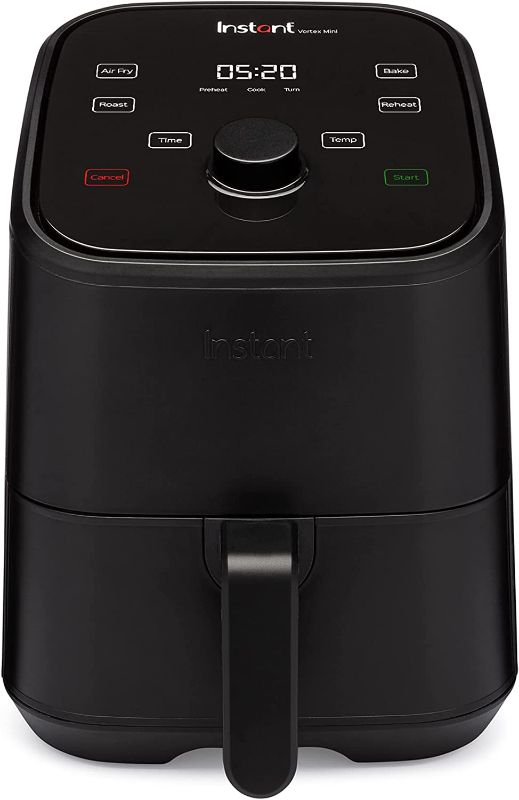 Photo 1 of tested powers on*
Instant Vortex 4-in-1, 2-QT Mini Air Fryer Oven Combo, From the Makers of Instant Pot with Customizable Smart Cooking Programs, Nonstick and Dishwasher-Safe Basket, App with over 100 Recipes, Black