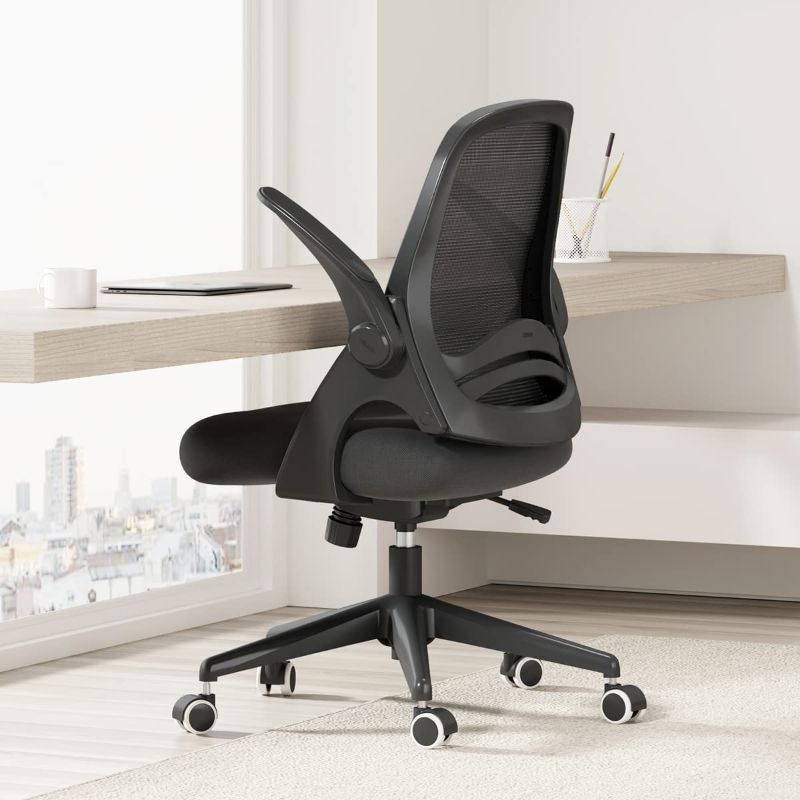 Photo 1 of SIMILAR TO STOCK PHOTO*
Hbada Home Office Chair, Ergonomic Desk Chair with Adjustable Height,Flip-Up Armrests,Rocking Chair with Lumbar Support, Soft Cushion, Swivel Task Chair, Black
